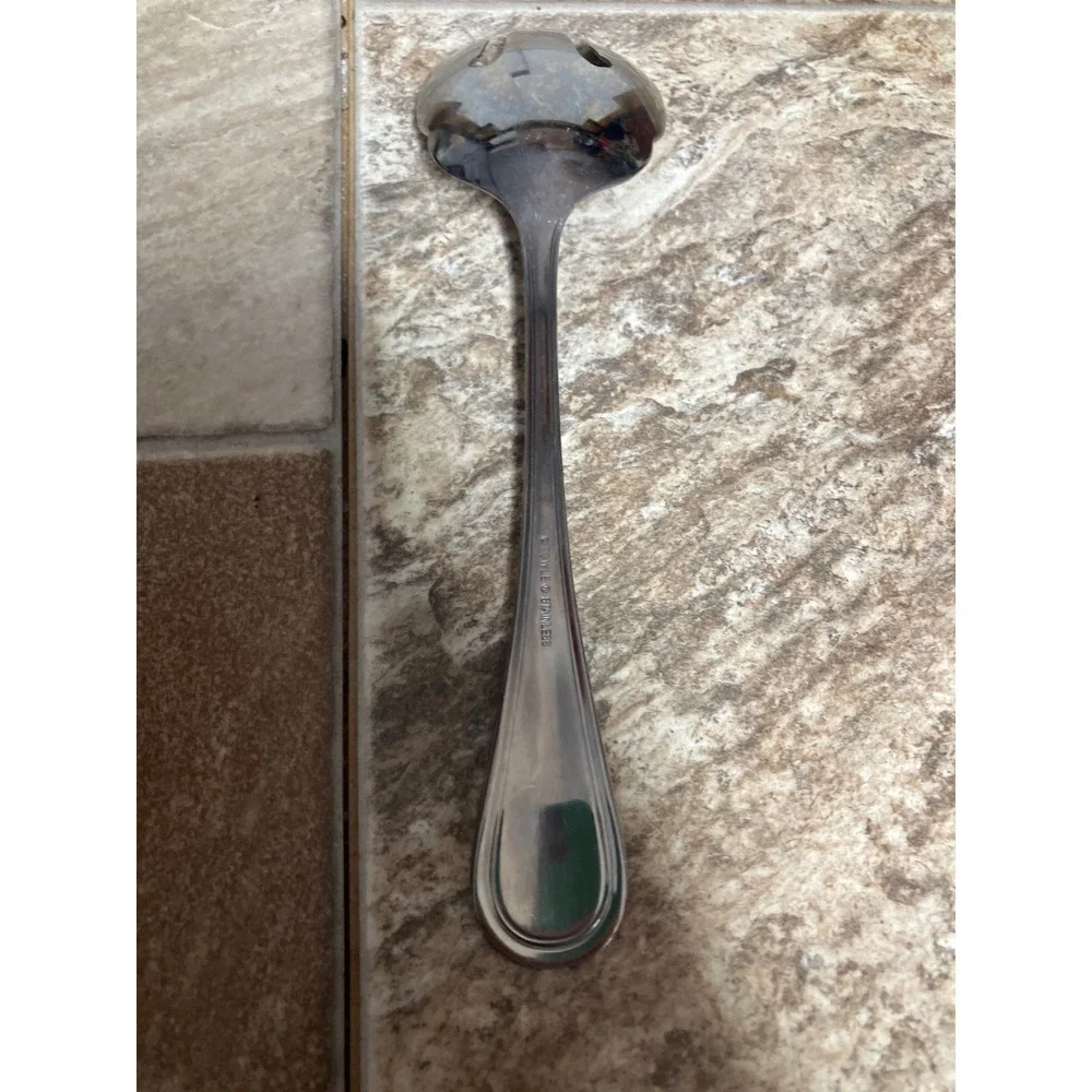 Towle Stainless Steel Salad Serving Fork Tropical Palm Tree Pattern Silver 9.25